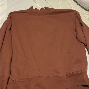 Alo Brown Mock Neck Sweatshirt Size L